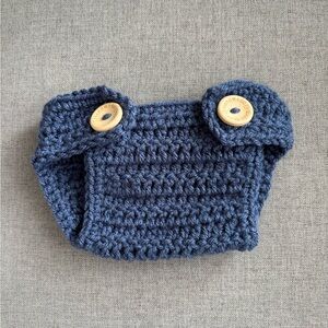 Handmade Blue Crochet Baby Diaper Cover